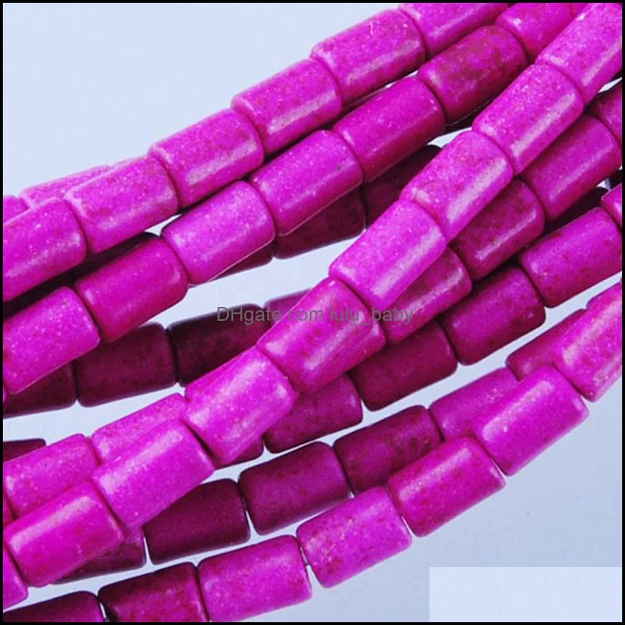 fashion style diy 4x6mm purple howlite stone column beads for jewelry making loose spacer bead 15.5