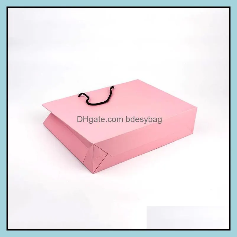 Custom Printed Personalized Pink Matte Laminated Retail Shopping Euro Tote Paper Bag With Logos