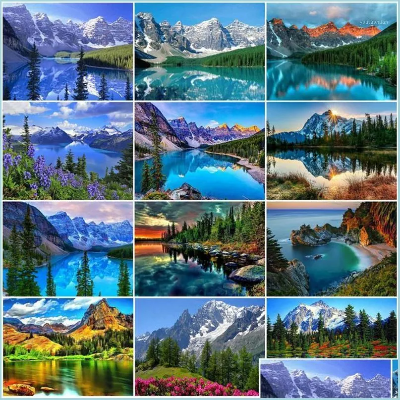 Paintings EverShine 5D Diamond Painting Full Drill Square Landscape Cross Stitch Art Embroidery Sale Mountain Bead Picture Kits1
