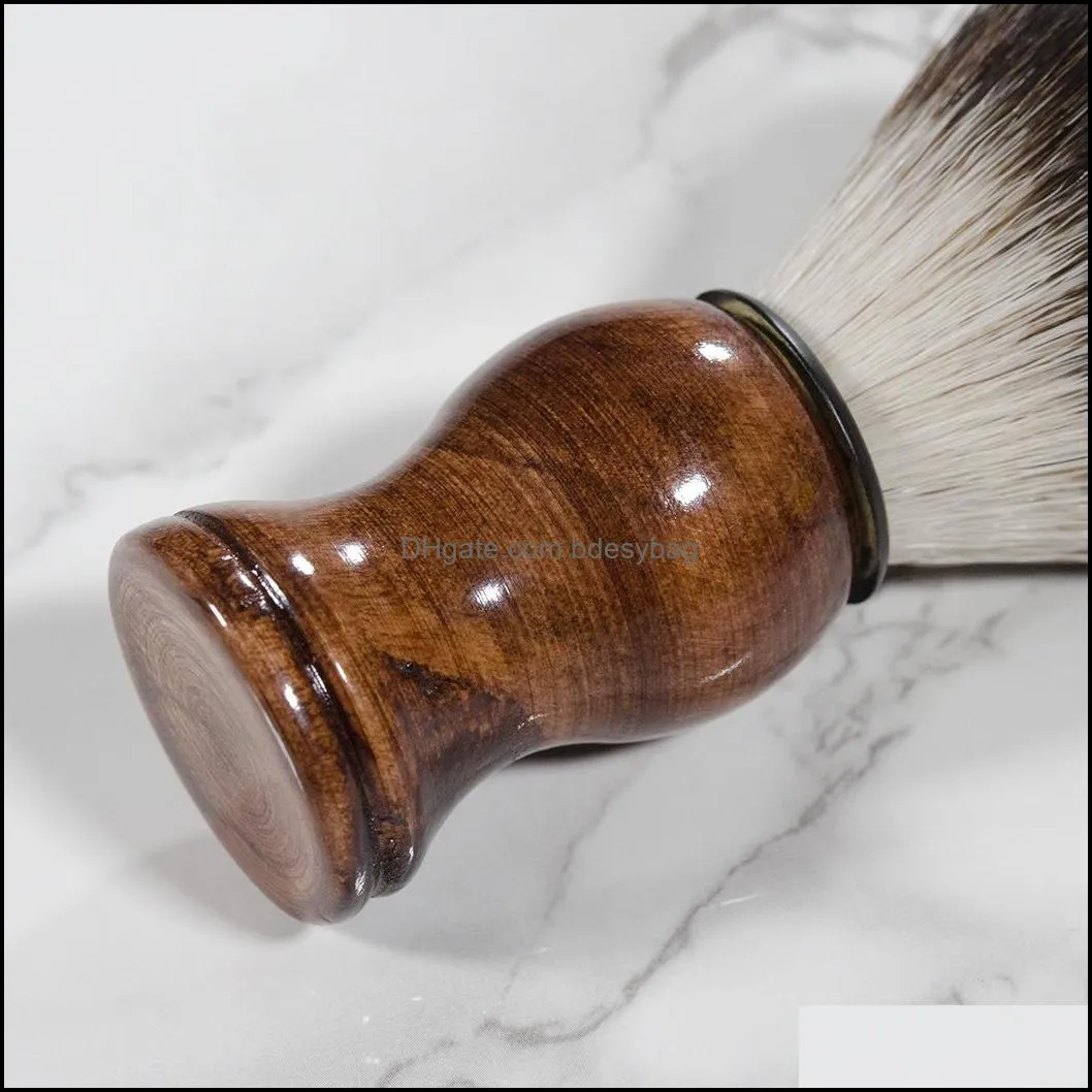 Premium Quality Badger Shaving Brush Hair Clippers Superb Wooden Handle Barber Salon Face Beard Cleaning Men Portable Shave Razor Cleaning Appliance