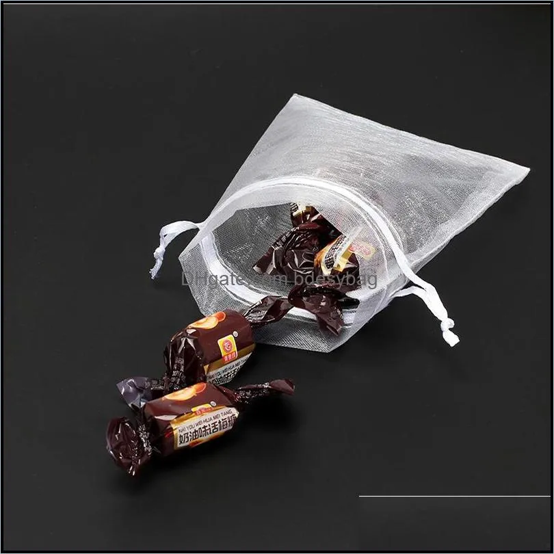Gift Wrap 50pcs/bag 7x9 Cm Organza Bags Jewelery Small Pouches Wedding Party Decoration Drawable Packaging 5zWP001-501