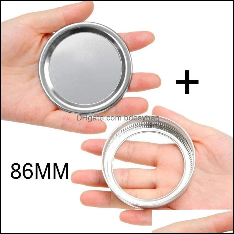 70MM/86MM Regular Mouth Lids Bands Split-Type Leak-proof for Mason Jar Canning Lids Covers with Seal Rings