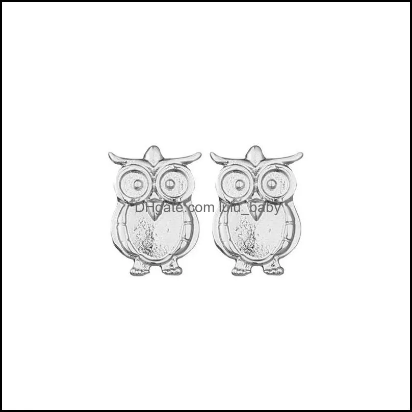 personality owl earrings alloy exquisite gold silver colors stud earrings women`s wisdom charming card jewelry gifts for girls