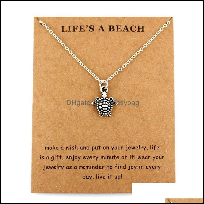 Pendant Necklaces Ocean Waves Beach Necklace Nautical Surfing Pendants Women Men Jewelry Lover`s Party Gift Drop