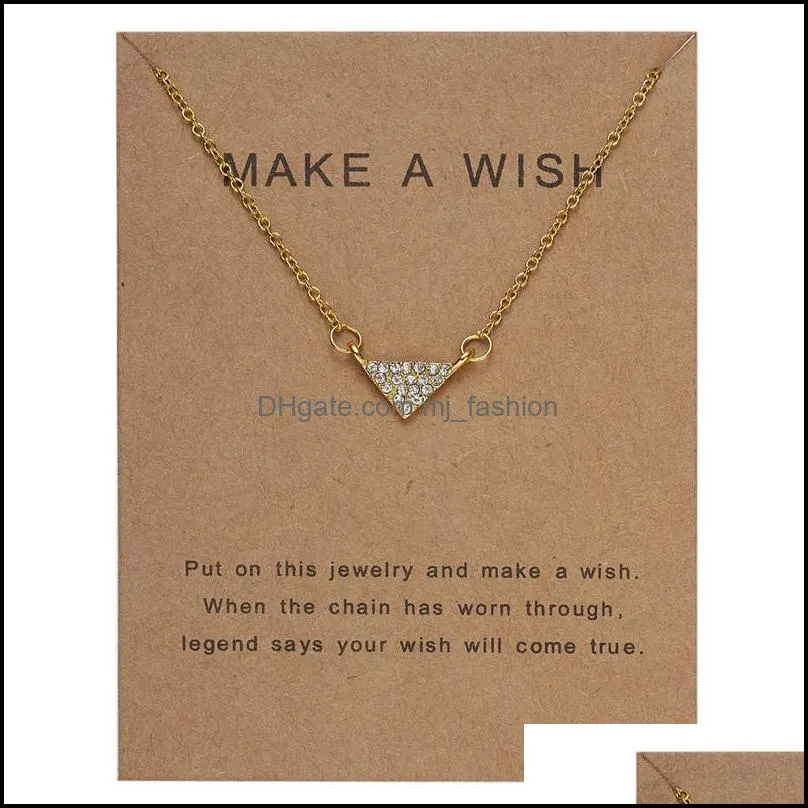 triangle pendant necklaces micro inlaid clavicle chain jewelry gift zircon choker