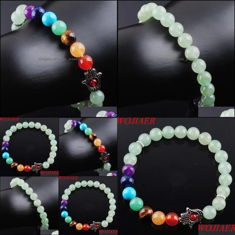 8mm natural aventurine stone round beads palm strands bracelets 7 chakra healing mala meditation women jewelry k3258