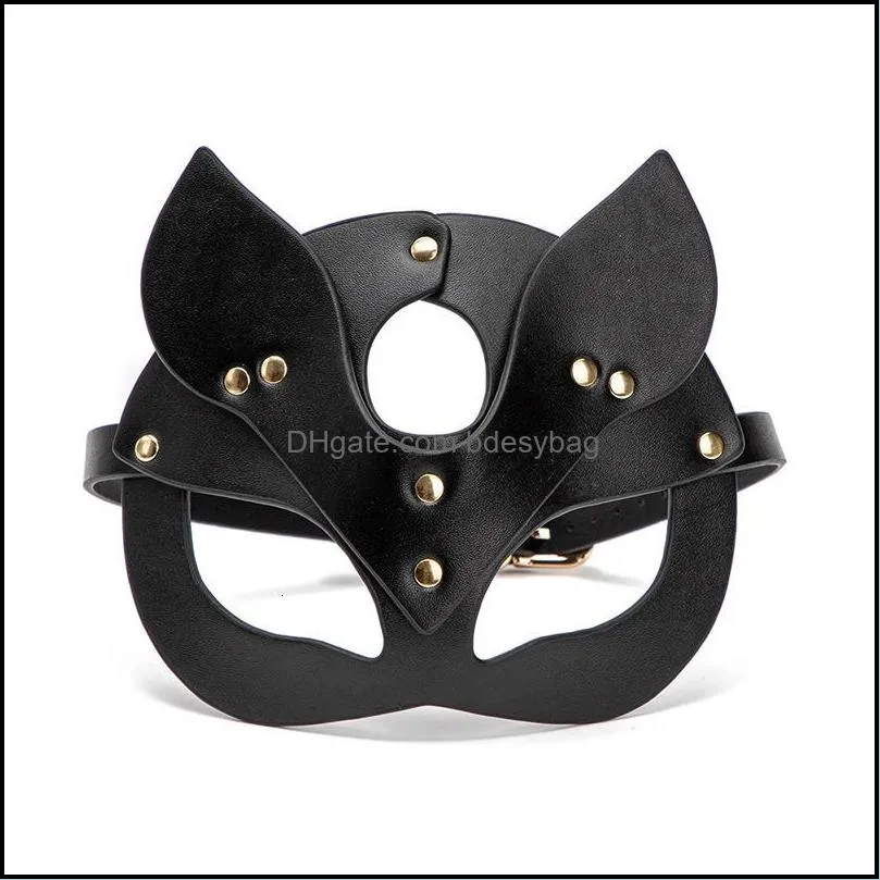 Masks Bdsm Sex Toys for Women Bondage Restraints Leather Sexy Rabbit Cat Ear Bunny Mask Masquerade Party Face Cosplay