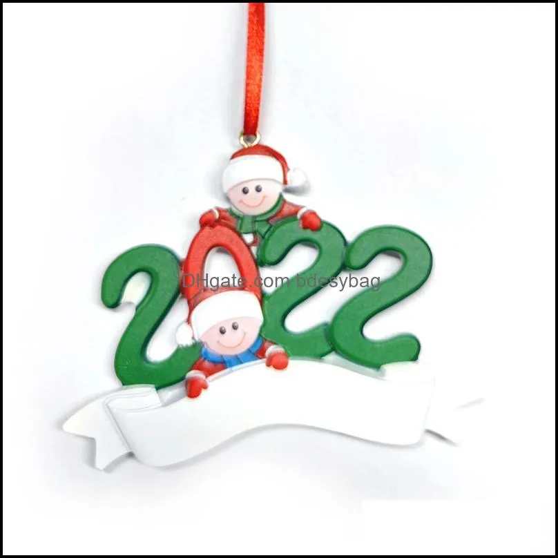 2022 Resin Personalized Family Christmas Tree Ornaments Cute People Winter Gift Free Delivery