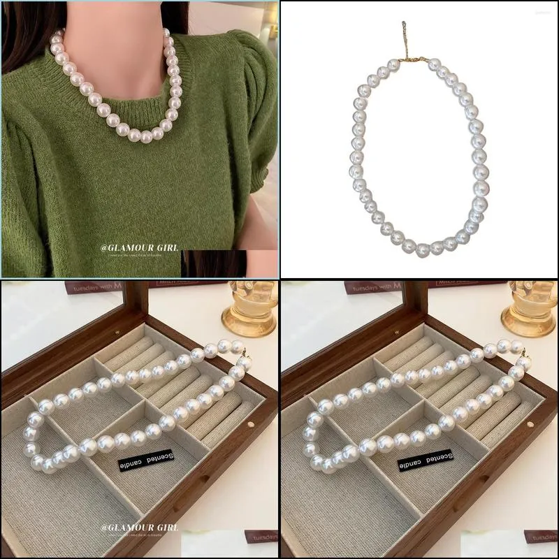 choker vintage large pearl necklace fashion clavicle chain simple and versatile