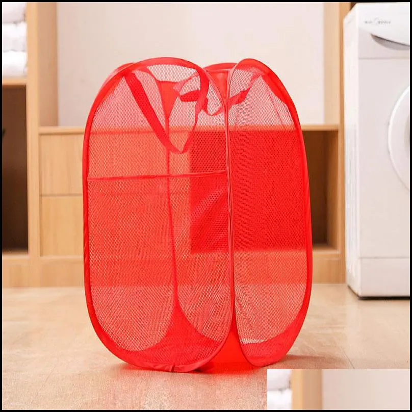 foldable mesh laundry basket clothes storage supplies washing clothes laundry bag hamper storage bags