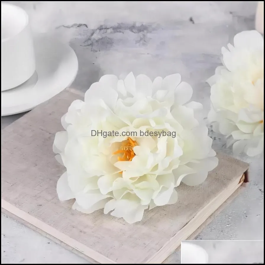 High Quality Silk Peony Flower Heads Wedding Party Decoration Artificial Simulation Silk Peony Camellia Rose Flower Wedding Decoration