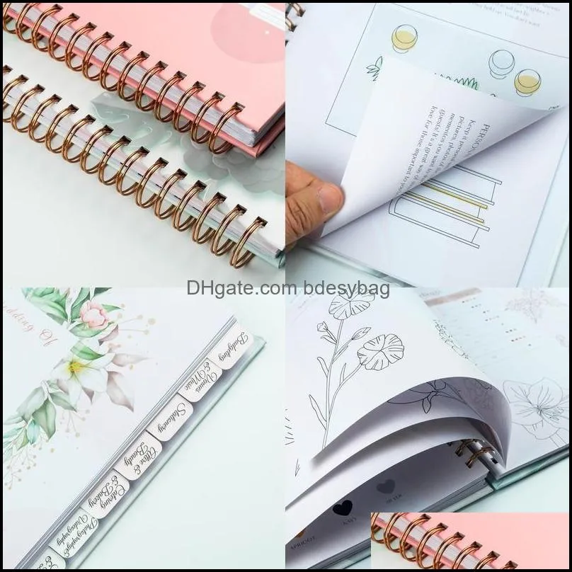 Notepads 2022 Full English Wedding Plan Book High-value Notebook A4 Schedule Planner Coil Travel Commemorative Spiralizer