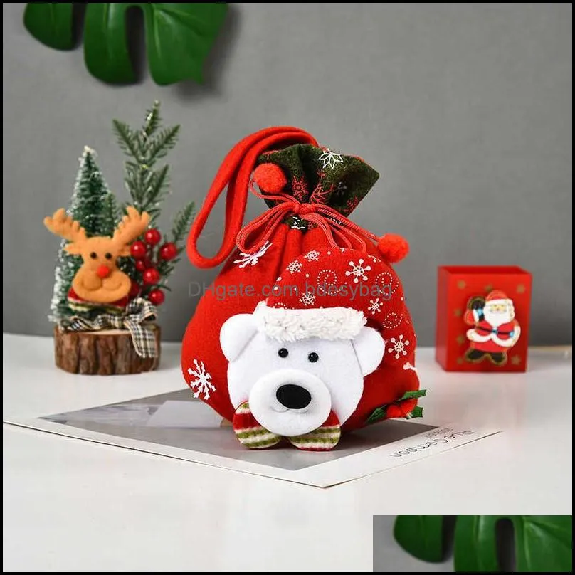 22.5X19.5cm Cute Christmas Gift Bag Xmas Candy Tote Bags Christmas Decorations