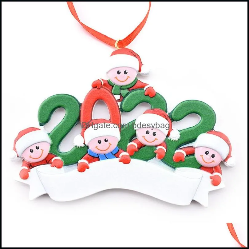 2022 Resin Personalized Family Christmas Tree Ornaments Cute People Winter Gift Free Delivery