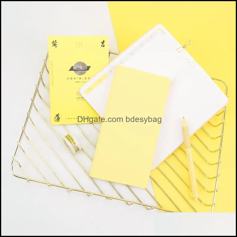 Kinbor Weekly Plan Multifunctional Notebook Diary Stationery Hand Book Yellow Notepads