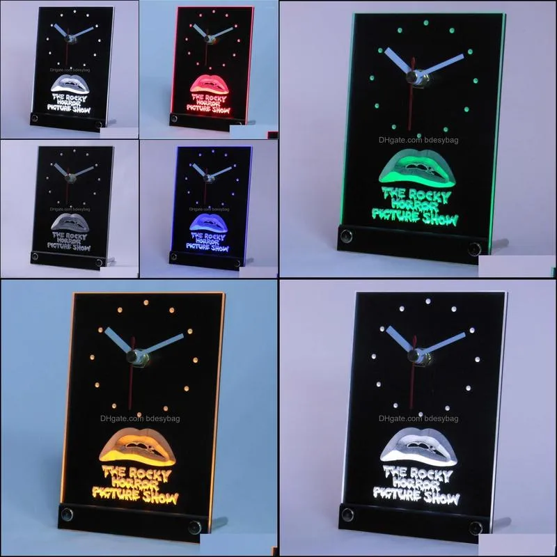 Wholesale-tnc0220 The Rocky Horror Picture Show Table Desk 3D LED Clock1 & Clocks