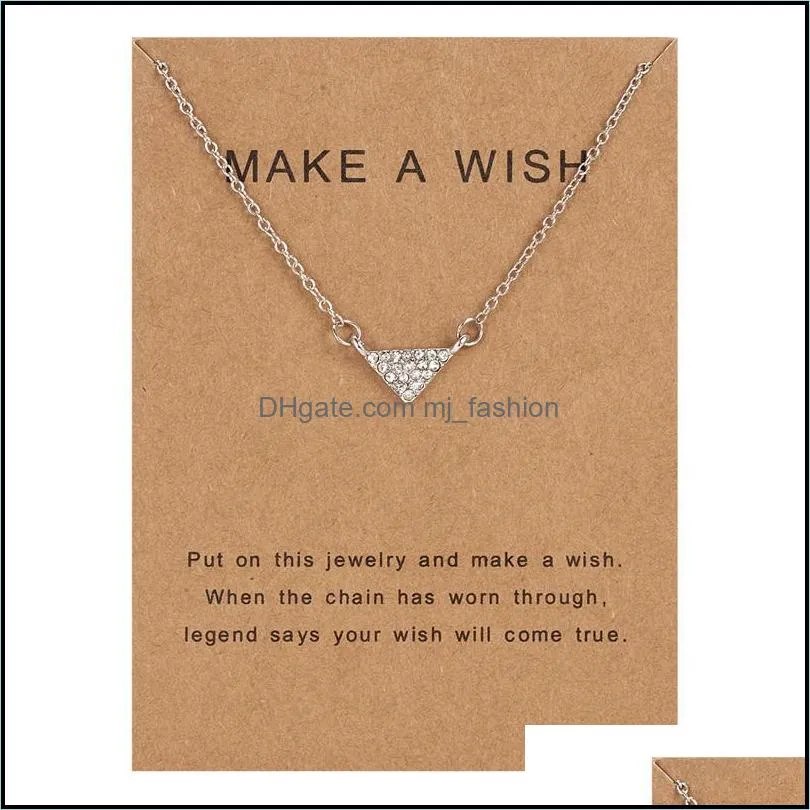 triangle pendant necklaces micro inlaid clavicle chain jewelry gift zircon choker