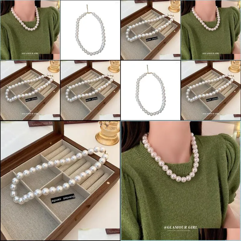 choker vintage large pearl necklace fashion clavicle chain simple and versatile