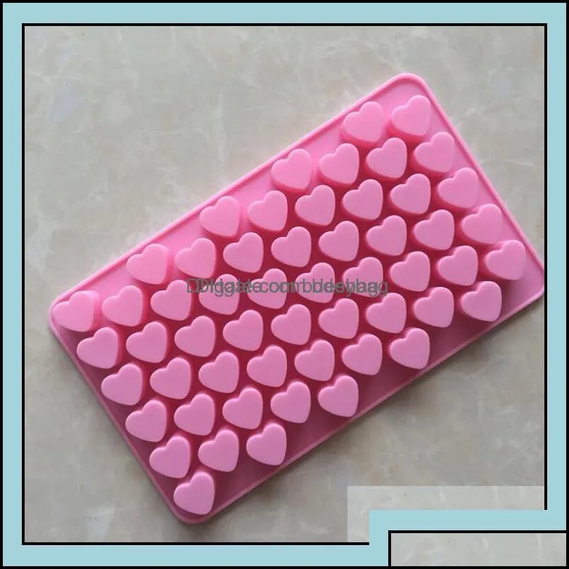 Baking Mods Bakeware Kitchen Dining Bar Home Garden Mini 55 Holes Non-Stick Sile Chocolate Cake Mold Love Heart Shaped Mousse Jelly Mod