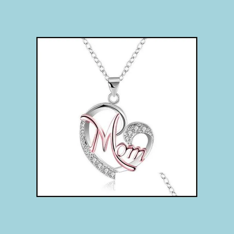hollow out heart pendant necklace alloy silver rose gold elegant anniversary jewelry mom`s gift lucky mom necklaces