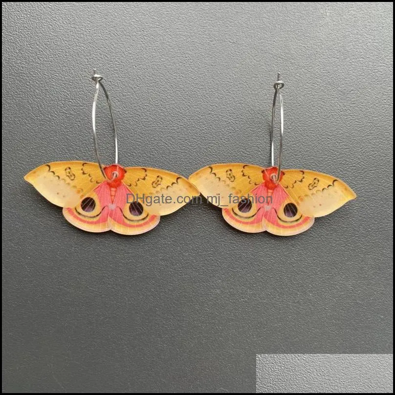 bohemia acrylic colored butterfly dangle earrings for woman fashion moths earrings young girls jewelry accessories gift