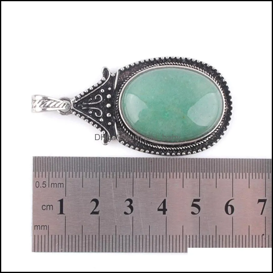 retro oval shaped pendant natural rose quartz gem stone for women men reiki healing jewelry bn378