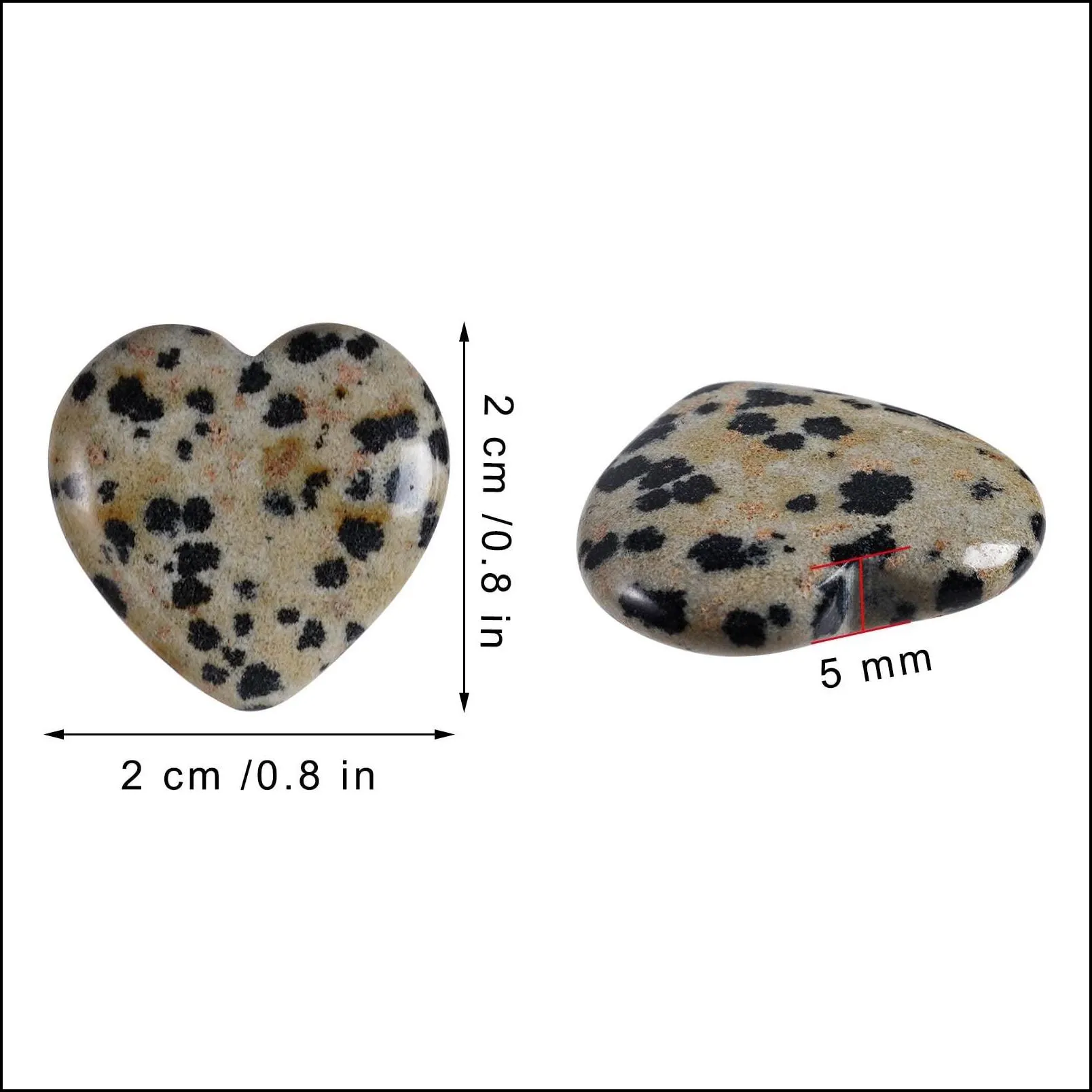 pendant necklaces marrywindix 0.8 inch healing crystal natural dalmatian jasper heart love carved palm worry stone chakra reiki ncing