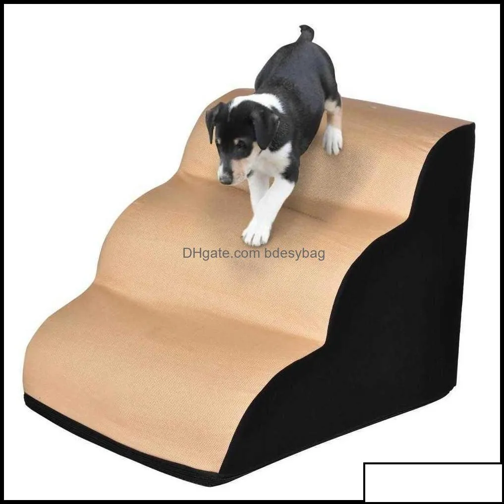 Kennels Pens Foam Pet Dog Cat Stairs Ladders Non-Slip Small Hose Ramp Ladder 3 Tiers Puppy Kitten Bed Sofa Steps Training Zlnewhome