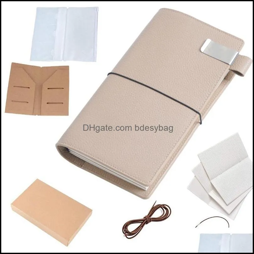 Notepads Travel Journal Simple Series Standard Size Notebook Genuine Leather Organizer Refillable Cowhide Diary Sketchbook