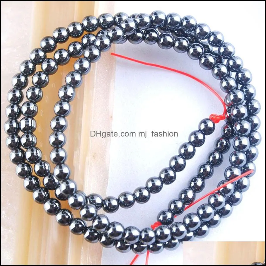 black no magnetic materials hematite stone round ball beads 2 3 4mm for diy jewelry making necklace bracelet bl305