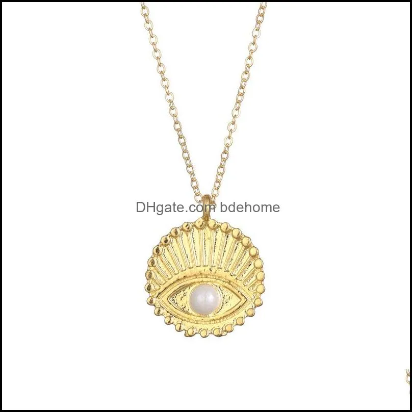 fashion devil`s eye pendant necklace for women carved eye gold silver color wish card necklace choker jewelry for girls