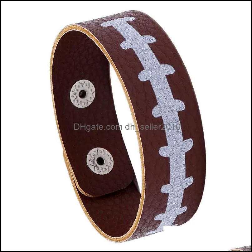 Creative Commemorative Fans Bracelet Men Sports Snap Closure Wristband PU Leather Independence Day Flag Bracelets 297 G2