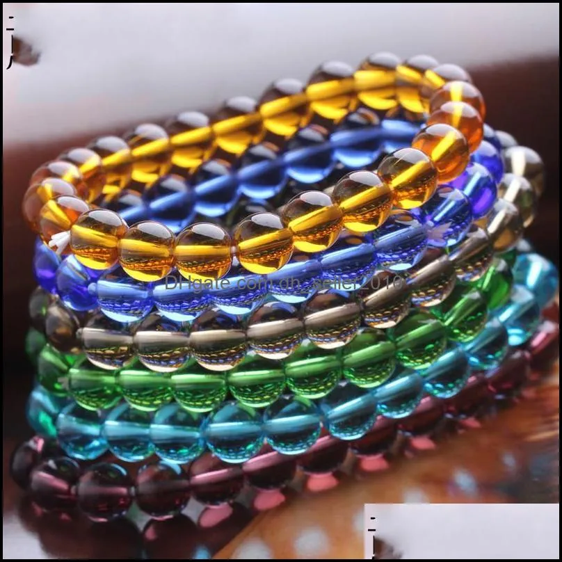Fashion Crystal Strands Bracelet Round Shape Natural Healing Crystals Ornaments Gift Woman Man New Beaded Bracelets 0 45yc K2B