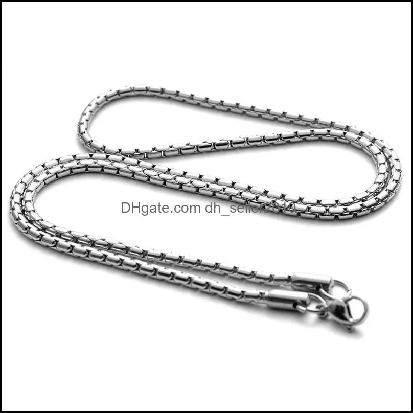 1.8MM 2.2MM 3MM 60CM Silver Plated Stainless Steel Chains Women Men Choker For Hip Hop Necklaces Jewelry