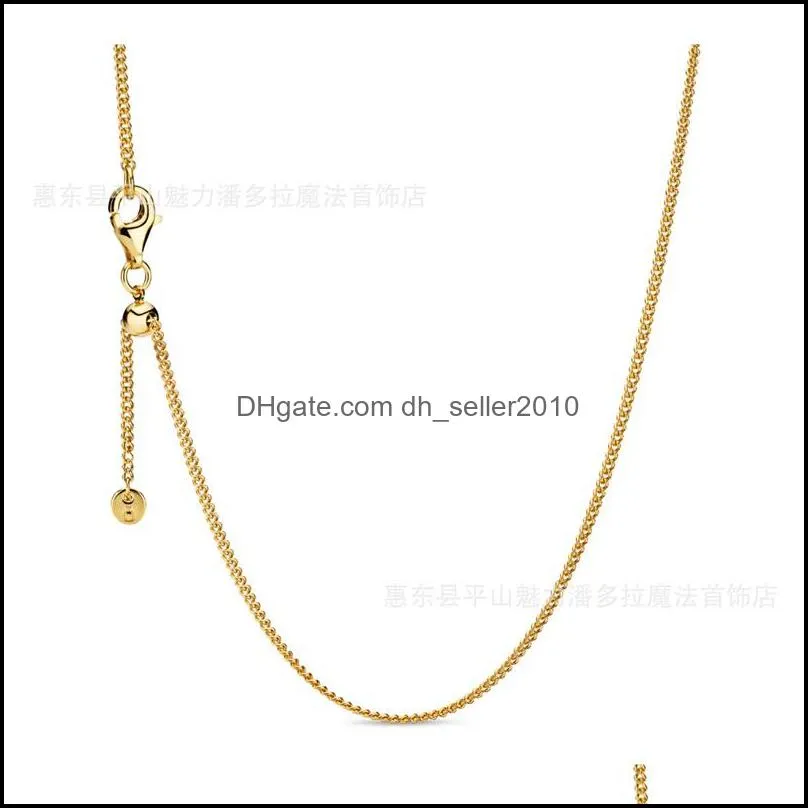 Rose Gold Shine Curb Chain Necklace Women`s Clavicle Chain Fit DIY Pendant Factory Direct Sale white 3417 Q2