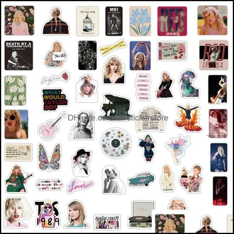 50pcs taylor swift sticker pack for laptop skateboard motorcycle decals