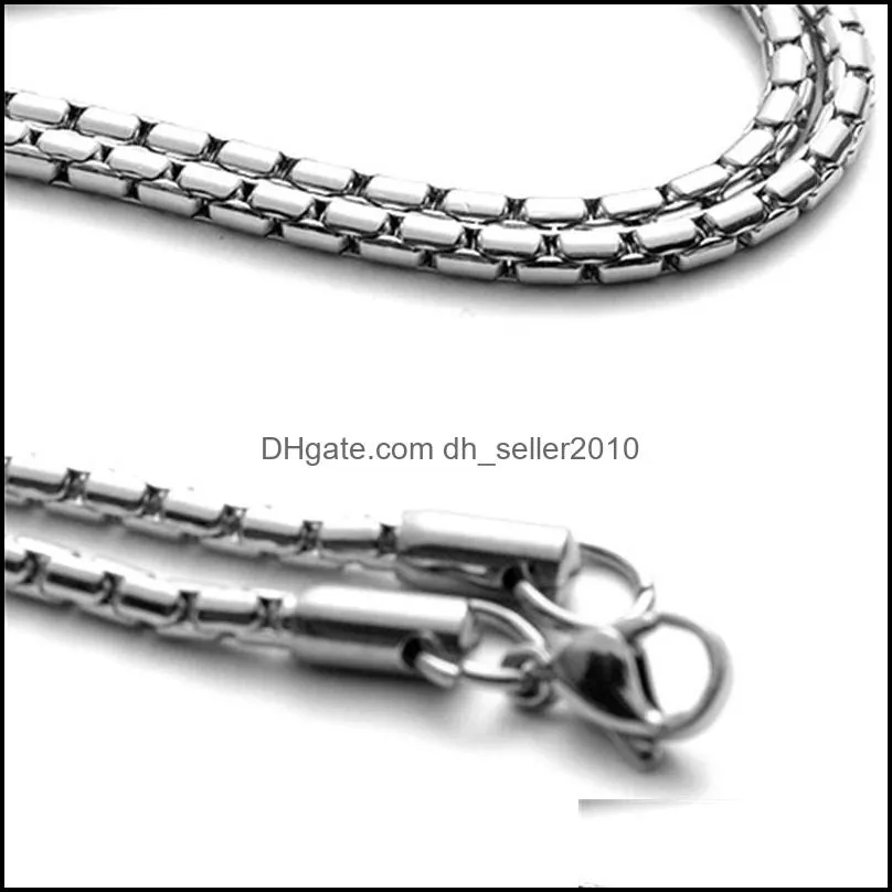 1.8MM 2.2MM 3MM 60CM Silver Plated Stainless Steel Chains Women Men Choker For Hip Hop Necklaces Jewelry