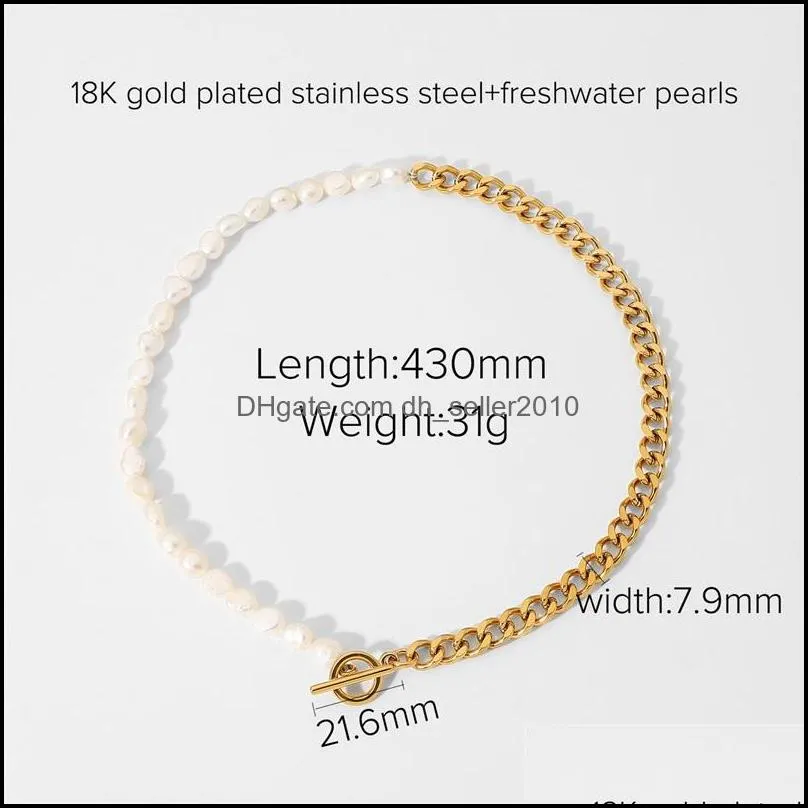 Curb Chains Women Necklaces Jewelry 18K Gold 7.9mm Women`s long Link Chain Classic Necklace for Female