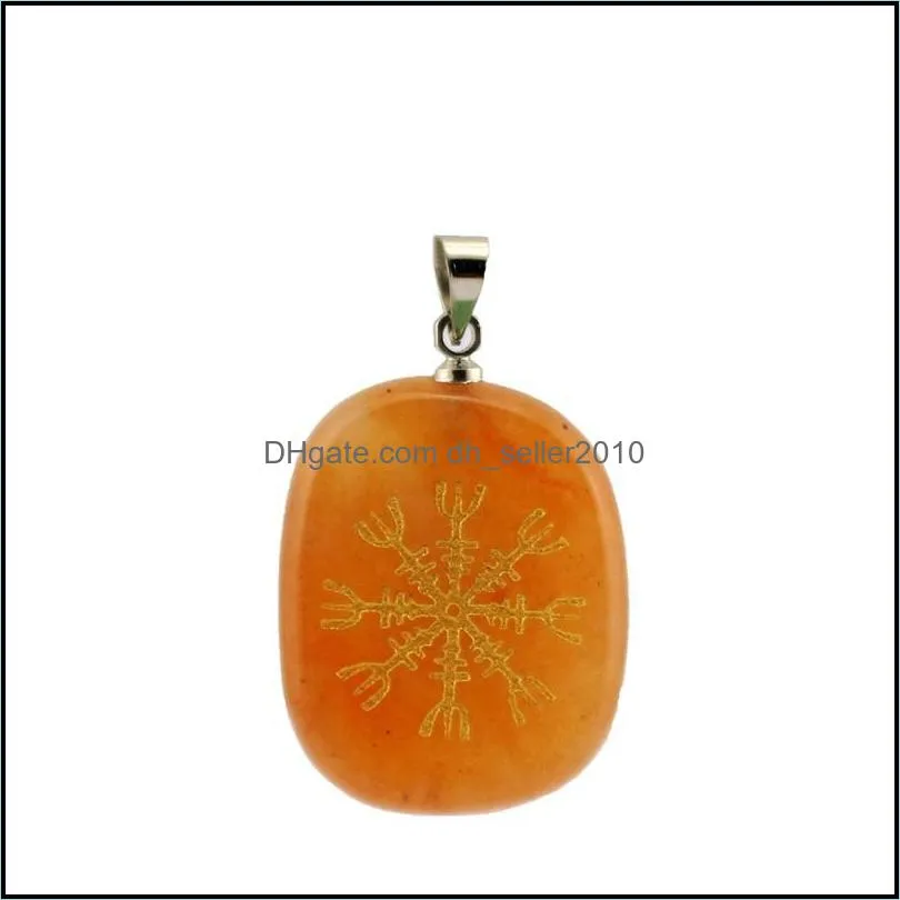 Nordic Religious Necklace Pendant Natural Crystal Ornament Necklaces Vegvisir Nice Birthday Gift Compass Charms Pattern Pendants 1138
