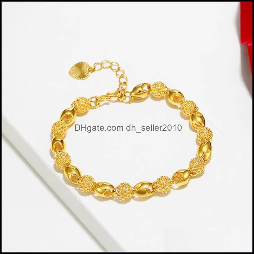 FactoryH6HJShajin fashion jewelry hollow out exquisite Buddha Vietnam bead bracelet women`s 24K gold plating 889 R2