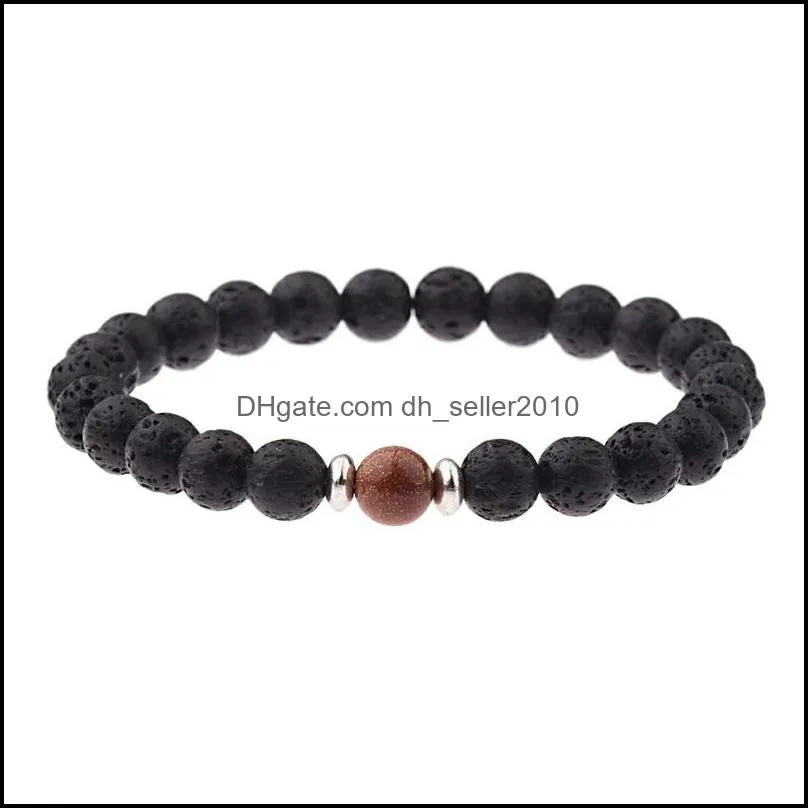 Fashion Manual Beads Bracelet Bead For Jewelry Making Natural Black Energy Volcanic Rocks Beaded Vintage 2 9db K2B