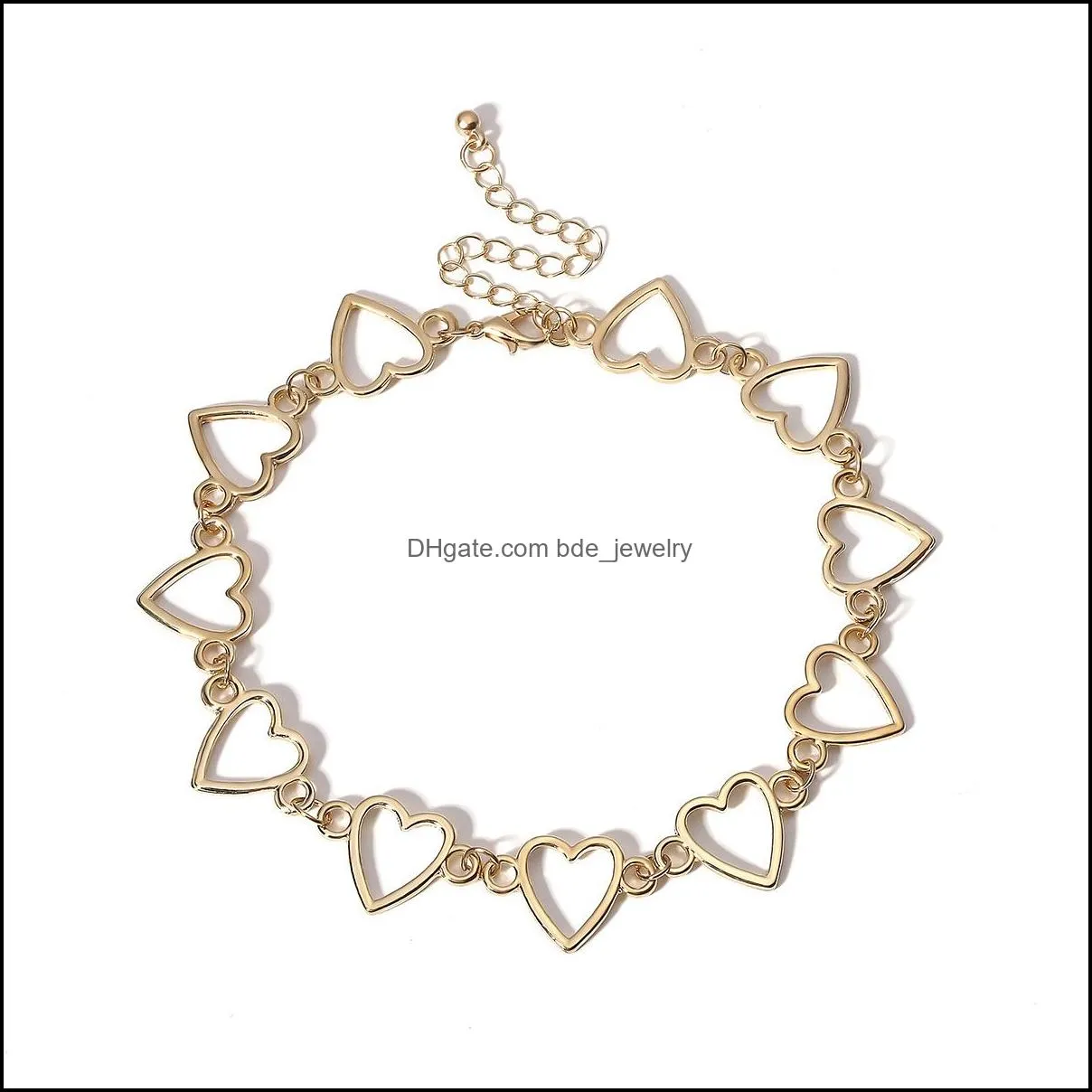 hollow korean sweet love heart choker necklace statement girlfriend gift cute bicolor necklace jewelry collier femme
