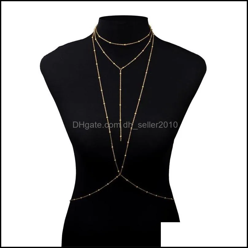 Metal Ladies Body Belly Chains Sexy Style Hollow Bikini Ladies Breast Body Chain Decoration Jewelry 12 D3