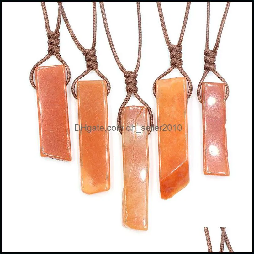 1pc Healing Crystal Natural Stone Slice Pendants Necklace Reiki Chakra Quartz Lapis Amethysts For Women Jewelry