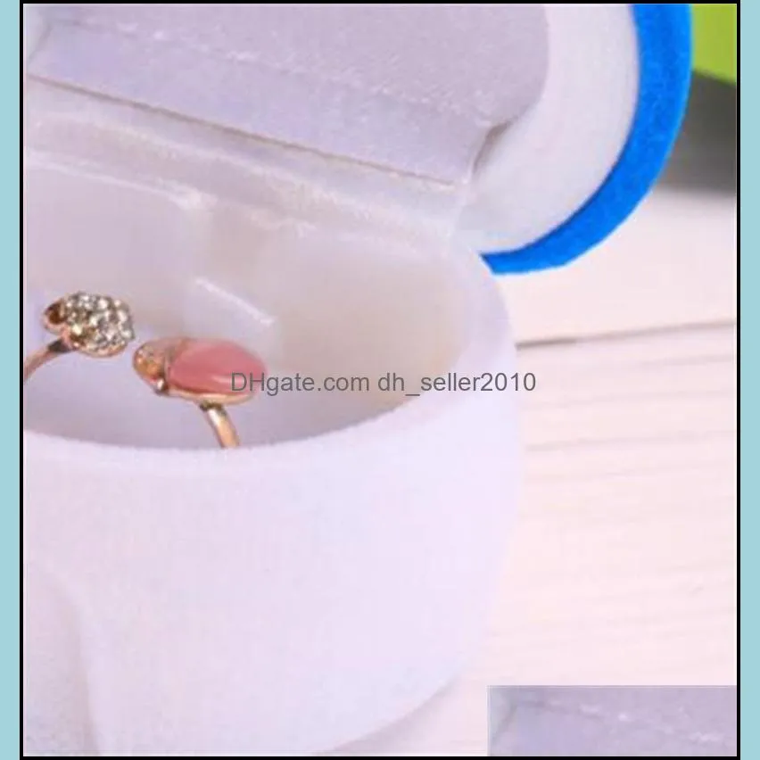 1 Piece Lovely Mushroom Gift Box Holder Velvet Wedding Engagement Ring Box Jewelry Box For Earrings Necklaces Display 2487 T2