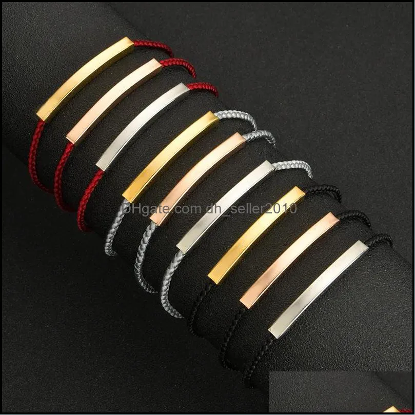 Weave Charm Bracelet Stainless Steel Strip Man Women Fashion Jewelry Rope Chain Custom Adjustable Couple Bracelets 128 T2