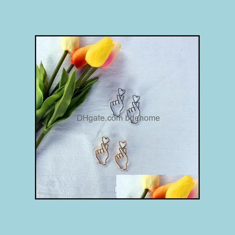 fashion handmade alloy heart stud earring abstract attractive hand shaped gesture earrings symbol love you jewelry