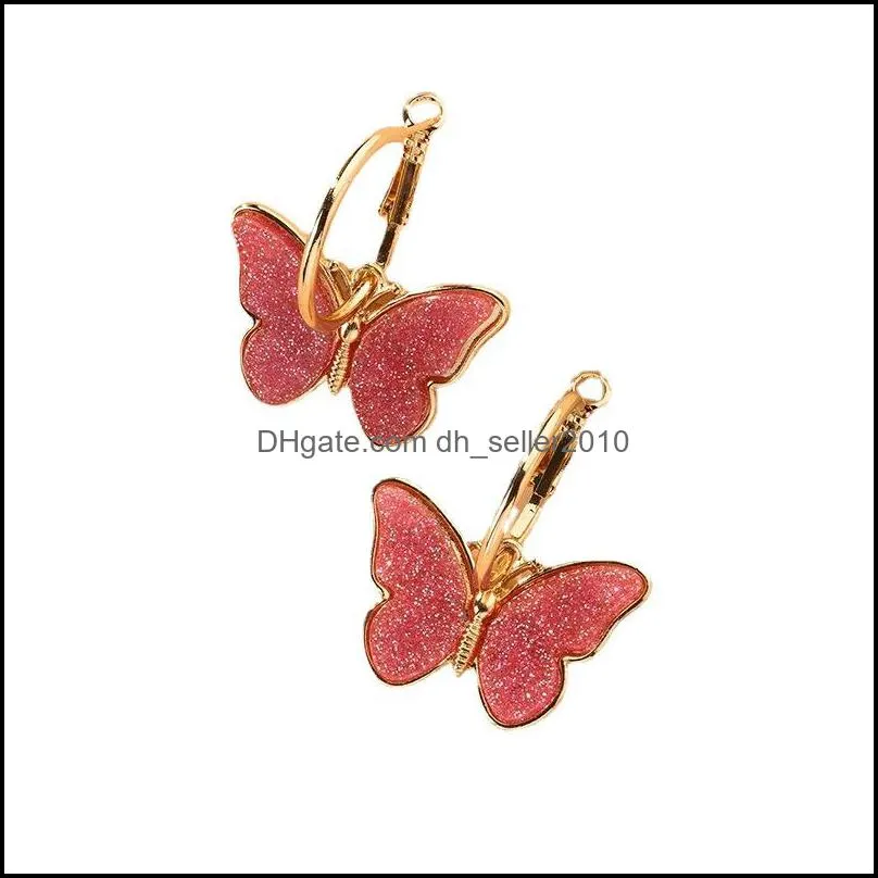 Dangle Earring For Women Cute Mushroom Hoops Gold Color Sweet Butterfly Earrings Trendy Designer Jewelry Luxury 232 D3