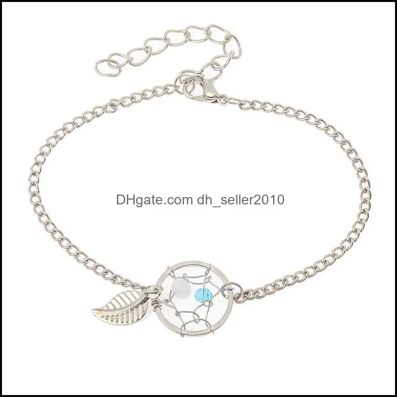 dream catcher bracelet fashion women`s leaf adjustable European and American bracelets wholesale 3669 Q2