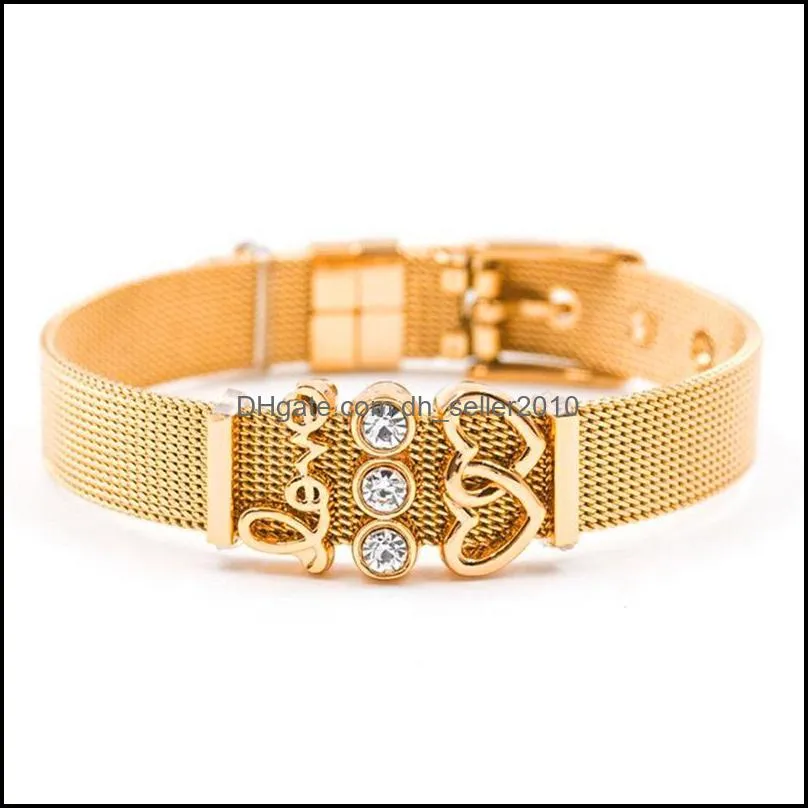 Concise Lovers Love Keeper Bracelet Gold Electroplate Stainless Steel Watchband Bracelet 152 Q2